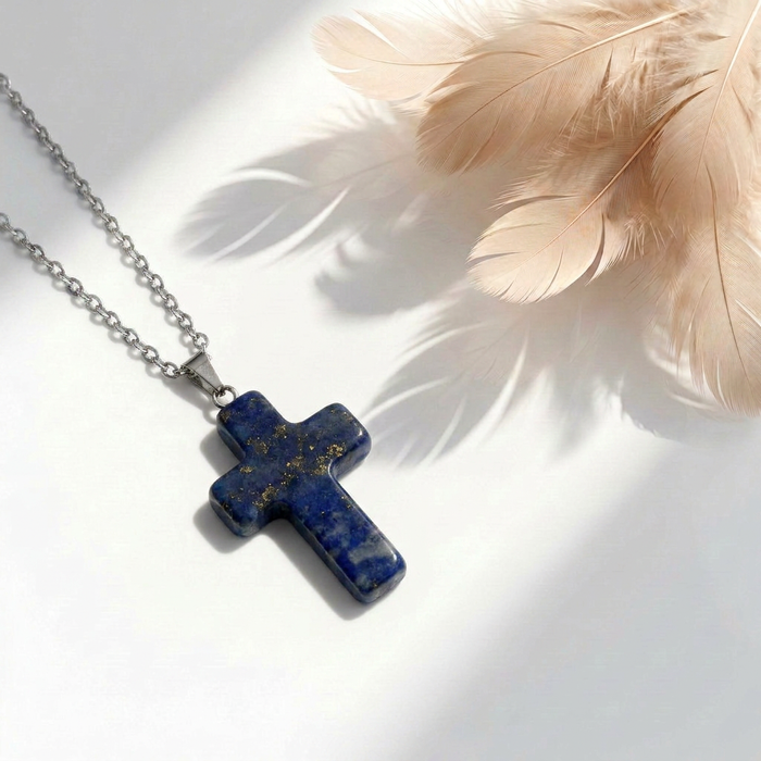 Collana Crocifisso Lapislazzuli