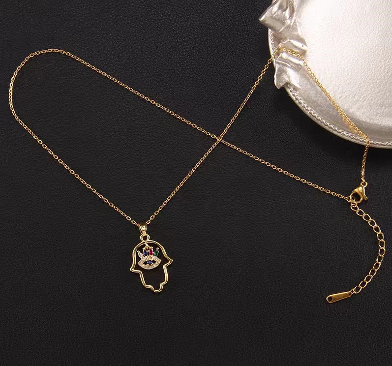 Collana Mano Di Fatima e Occhio Turco