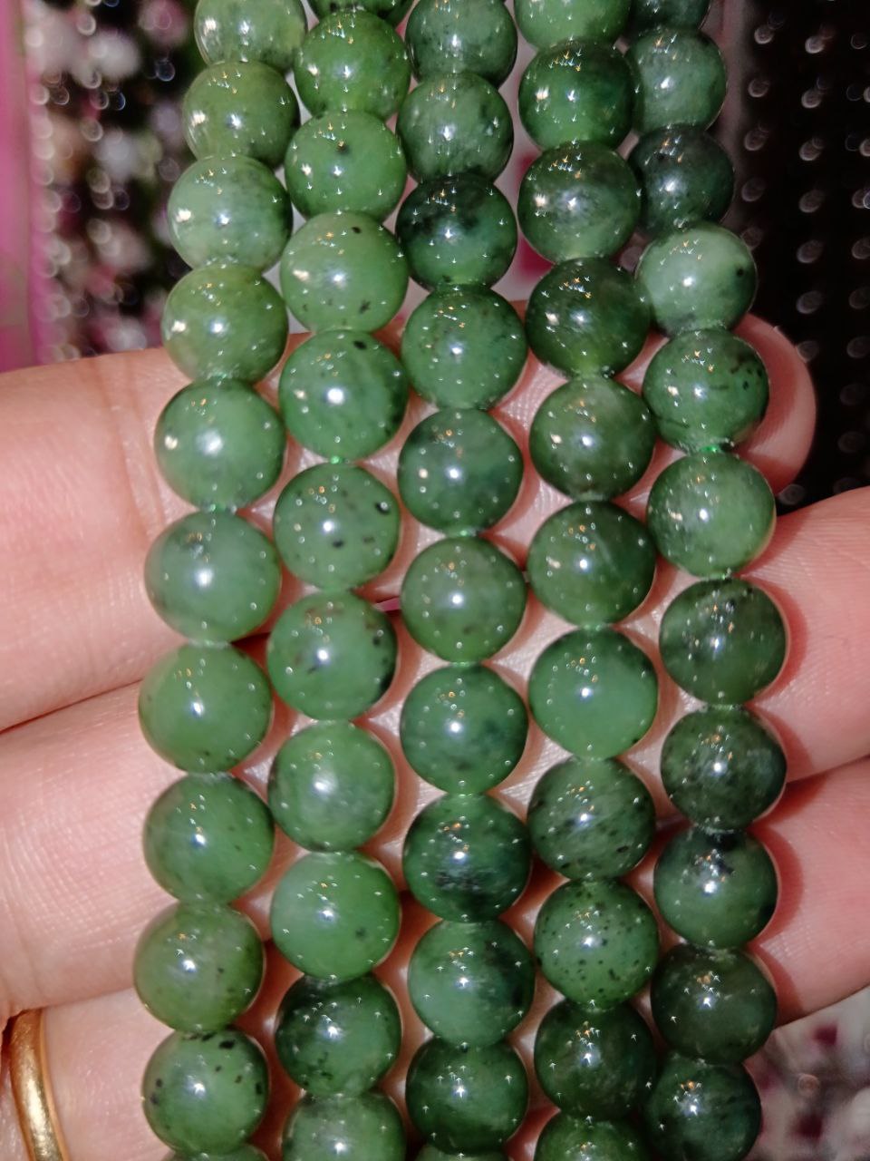 Filo di Cristallo 8mm Giada Canadese
