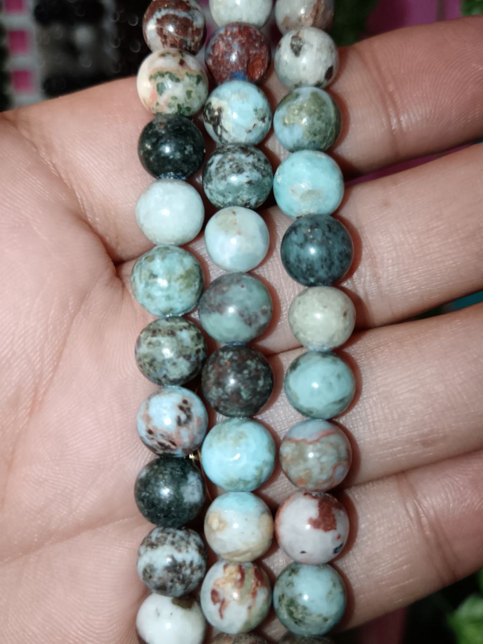 Filo di Cristallo 8mm Larimar Lower
