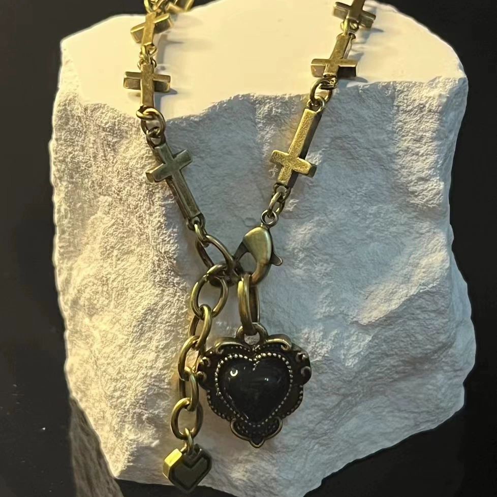 Bracciale Sacro Cuore in Agata Nera