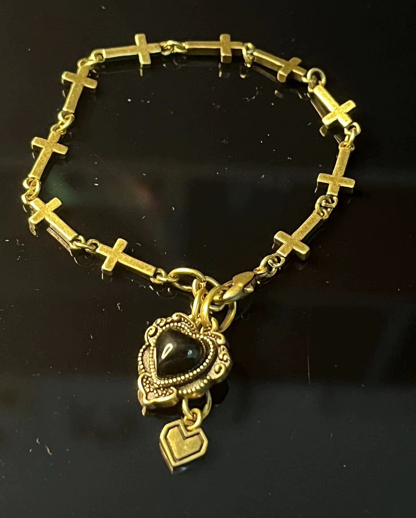 Bracciale Sacro Cuore in Agata Nera