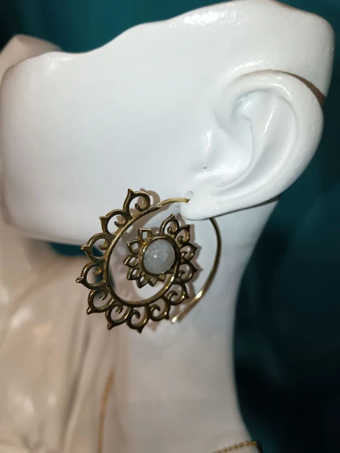 Orecchini Spirale in Labradorite
