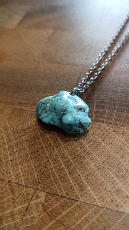 Collana pietra Magnesite grezza (tinta)