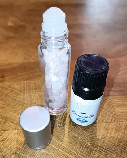 Roll on quarzo rosa e olio essenziale