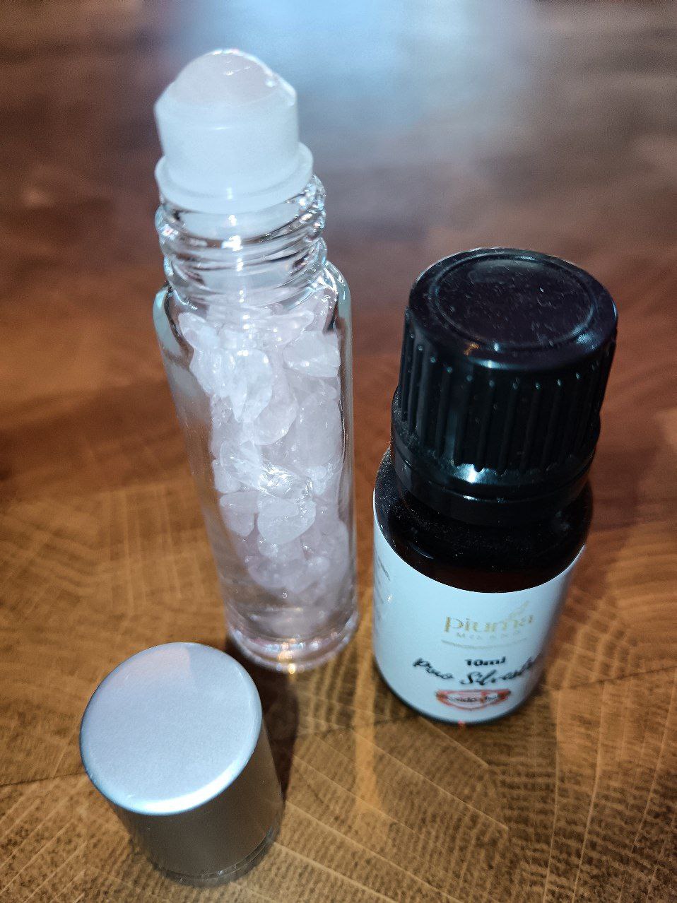 Roll on quarzo rosa e olio essenziale