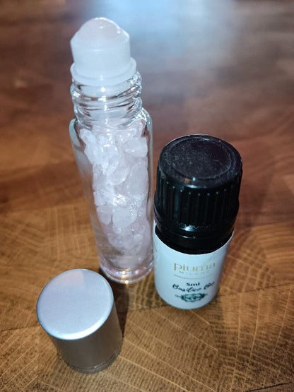 Roll on quarzo rosa e olio essenziale