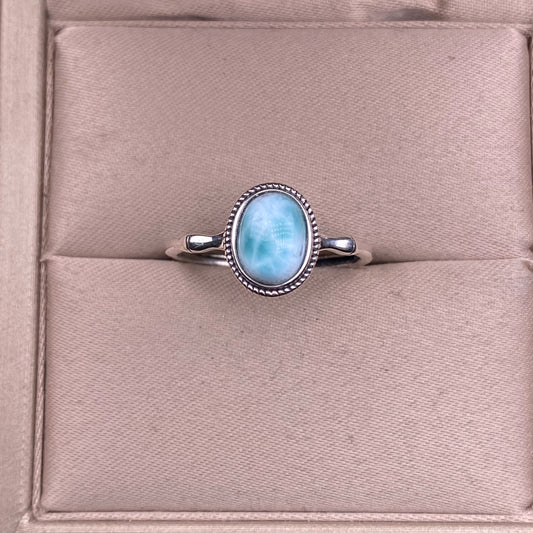 Anello Onda Basic di Larimar 925