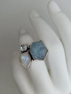 Anello in Labradorite e Acquamarina 925