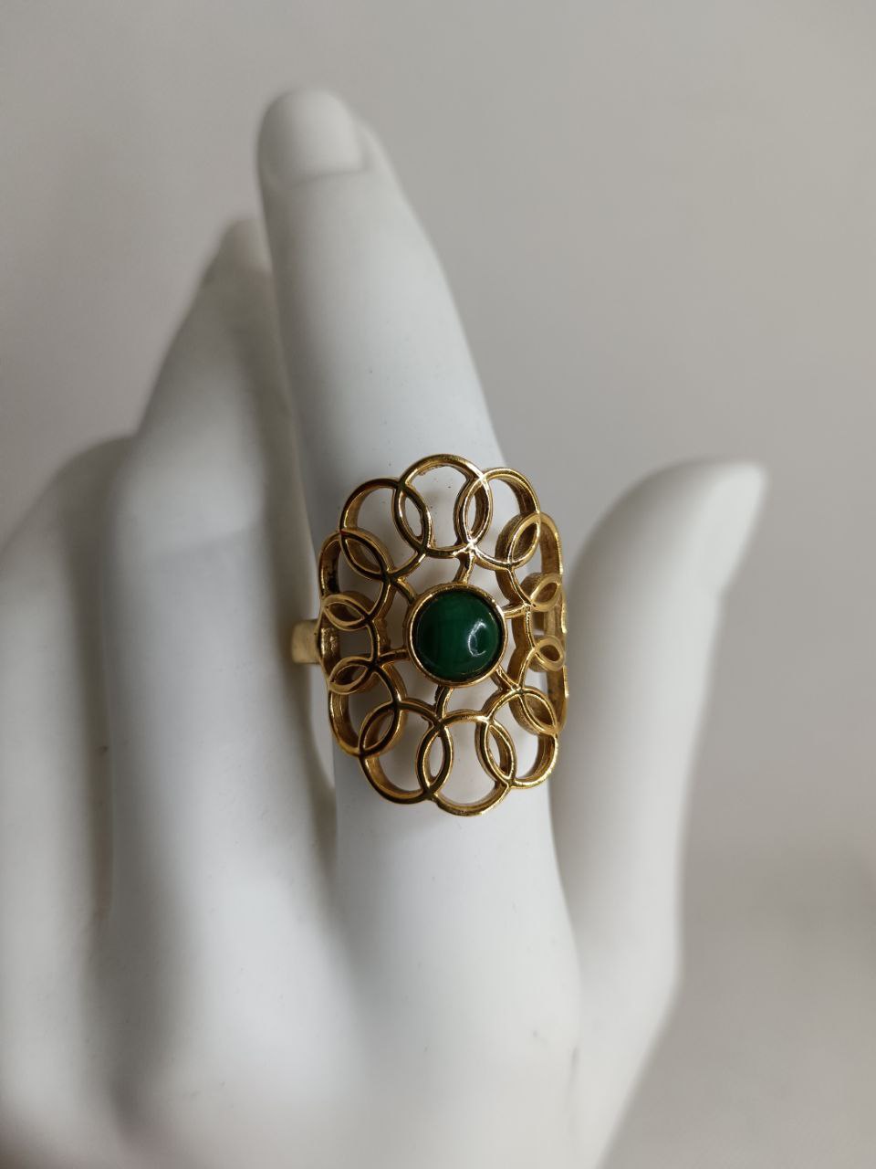 Anello in Malachite Orlo