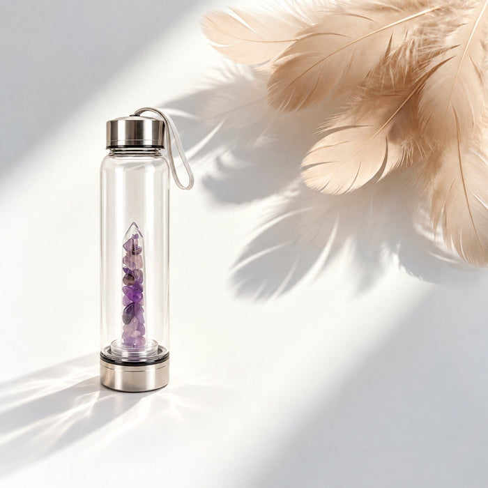 Purezza Cristallina - Bottiglia d'Acqua con Cristalli Integrati