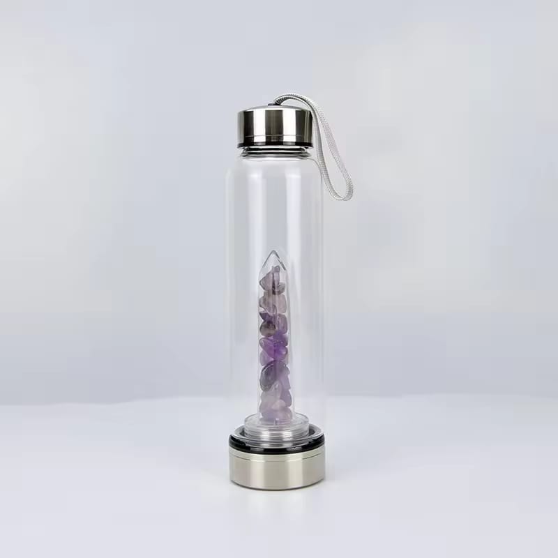 Purezza Cristallina - Bottiglia d'Acqua con Cristalli Integrati