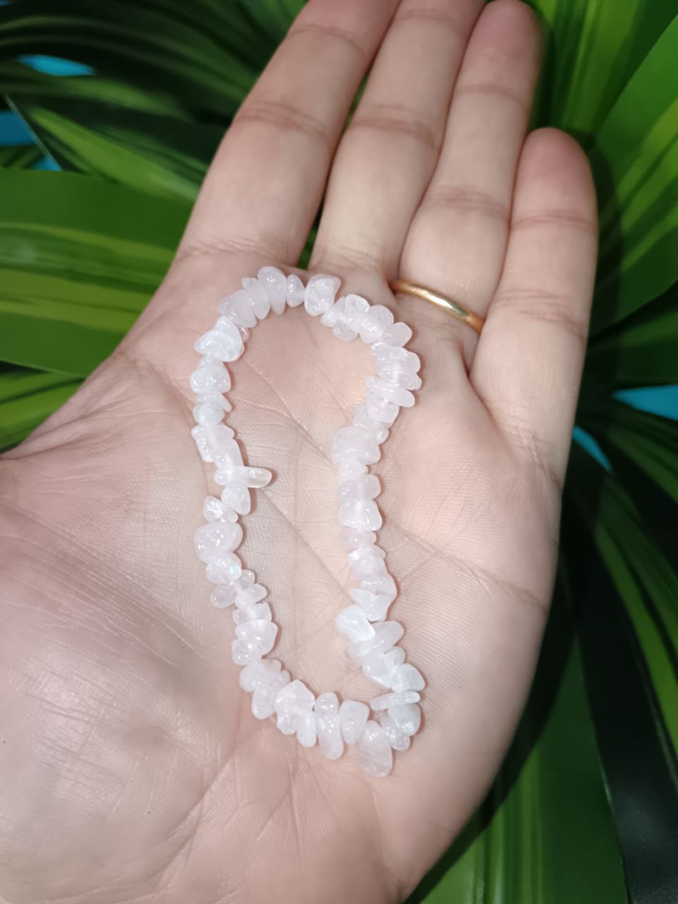 Bracciale Chips in Quarzo Rosa