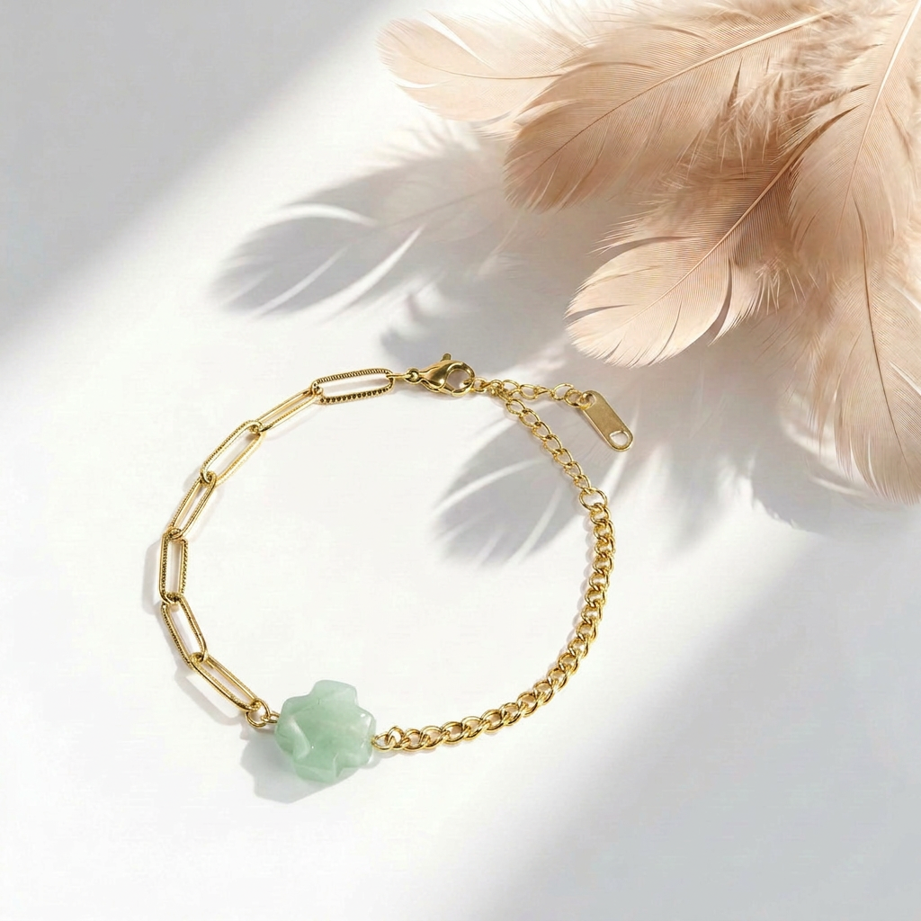 Bracciale croce in Avventurina Verde