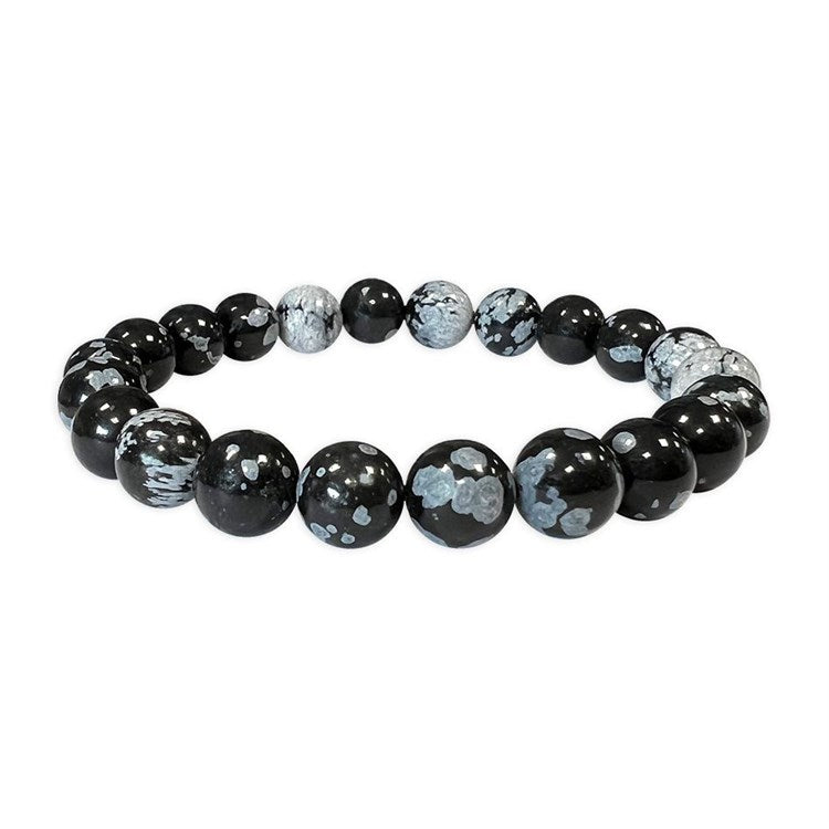 Bracciale Ossidiana Fiocco di Neve