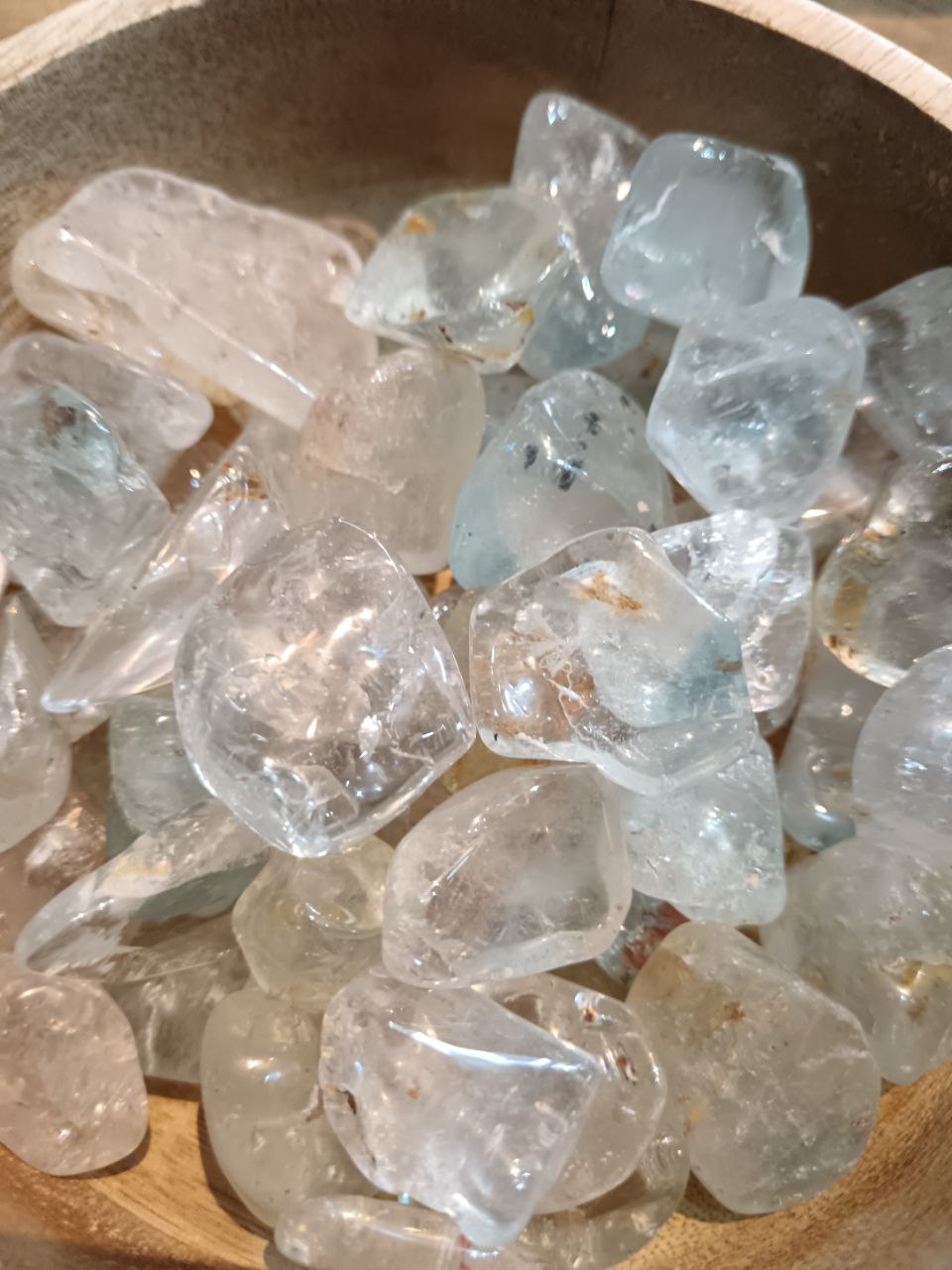 Pietre Burattate In Cristallo Di Montagna M, Gemme Lucidate Per Meditazione E Collezione