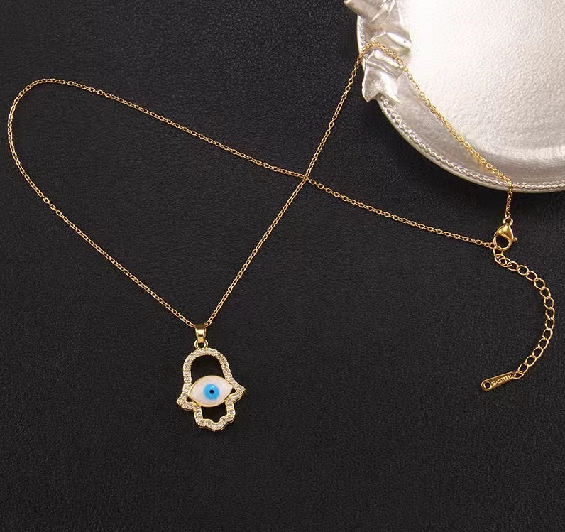 Collana Mano Di Fatima e Occhio Turco