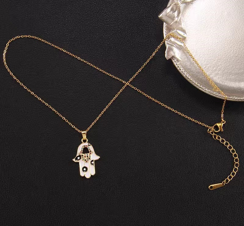 Collana Mano Di Fatima e Occhio Turco