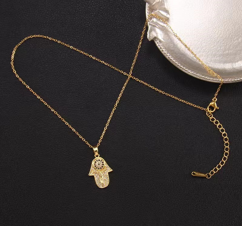 Collana Mano Di Fatima e Occhio Turco