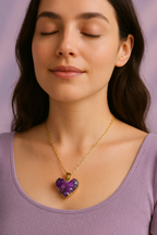 Cuore di Akasha: collana con cuore di Ametista