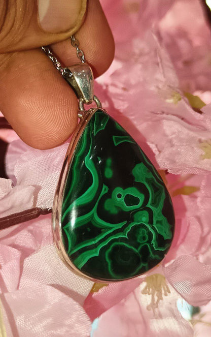 Goccia di Malachite 925 AAA