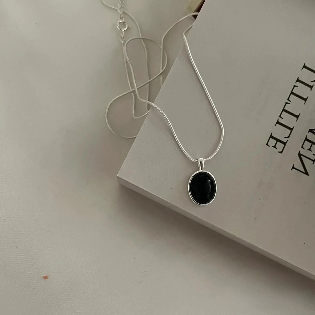 Goccia di Agata Nera 925