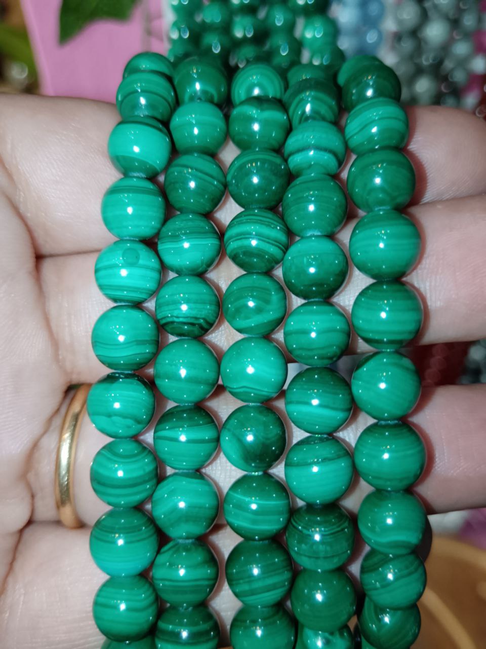 Filo di Cristallo 8mm Malachite