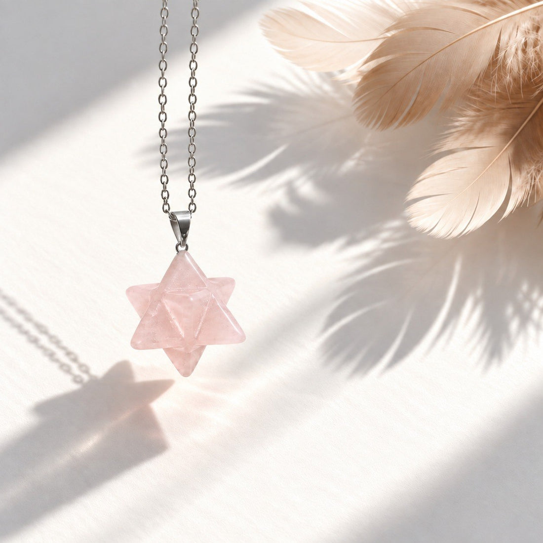 Merkaba in Quarzo Rosa