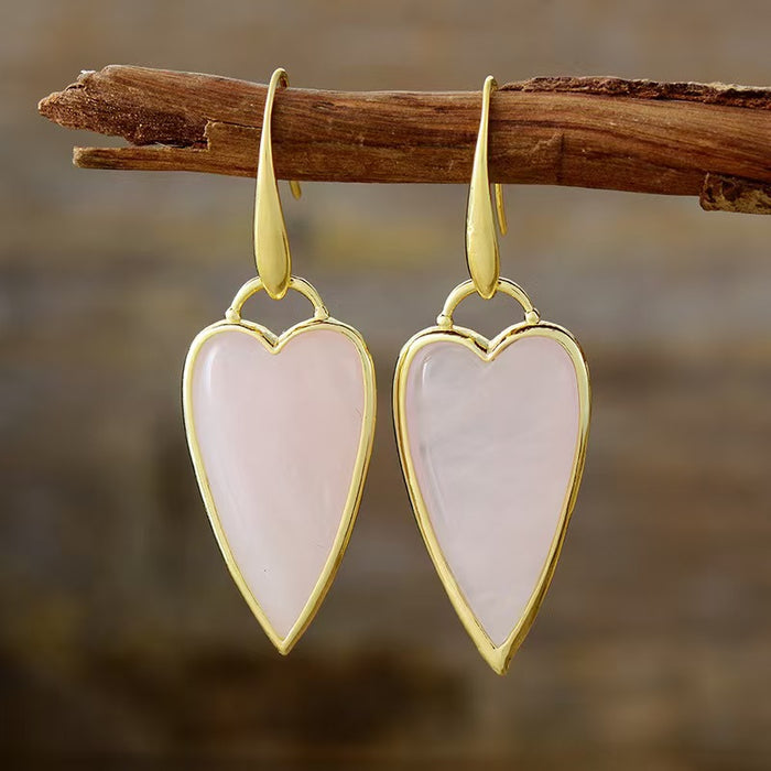 Orecchini Cuori di Quarzo rosa