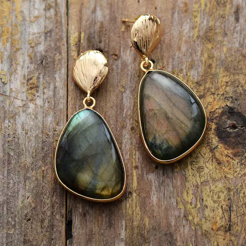 Orecchini Goccia di Labradorite