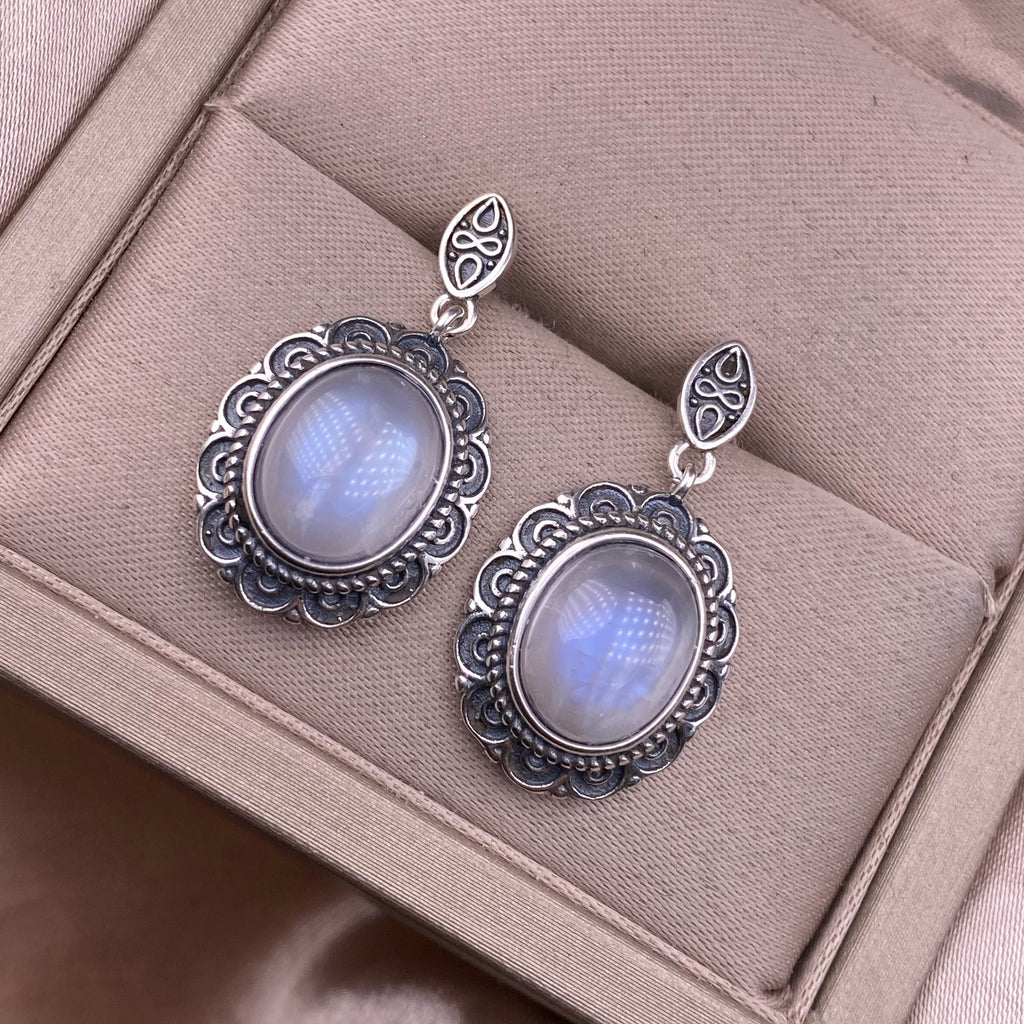 Orecchini 925 corona in Pietra di Luna