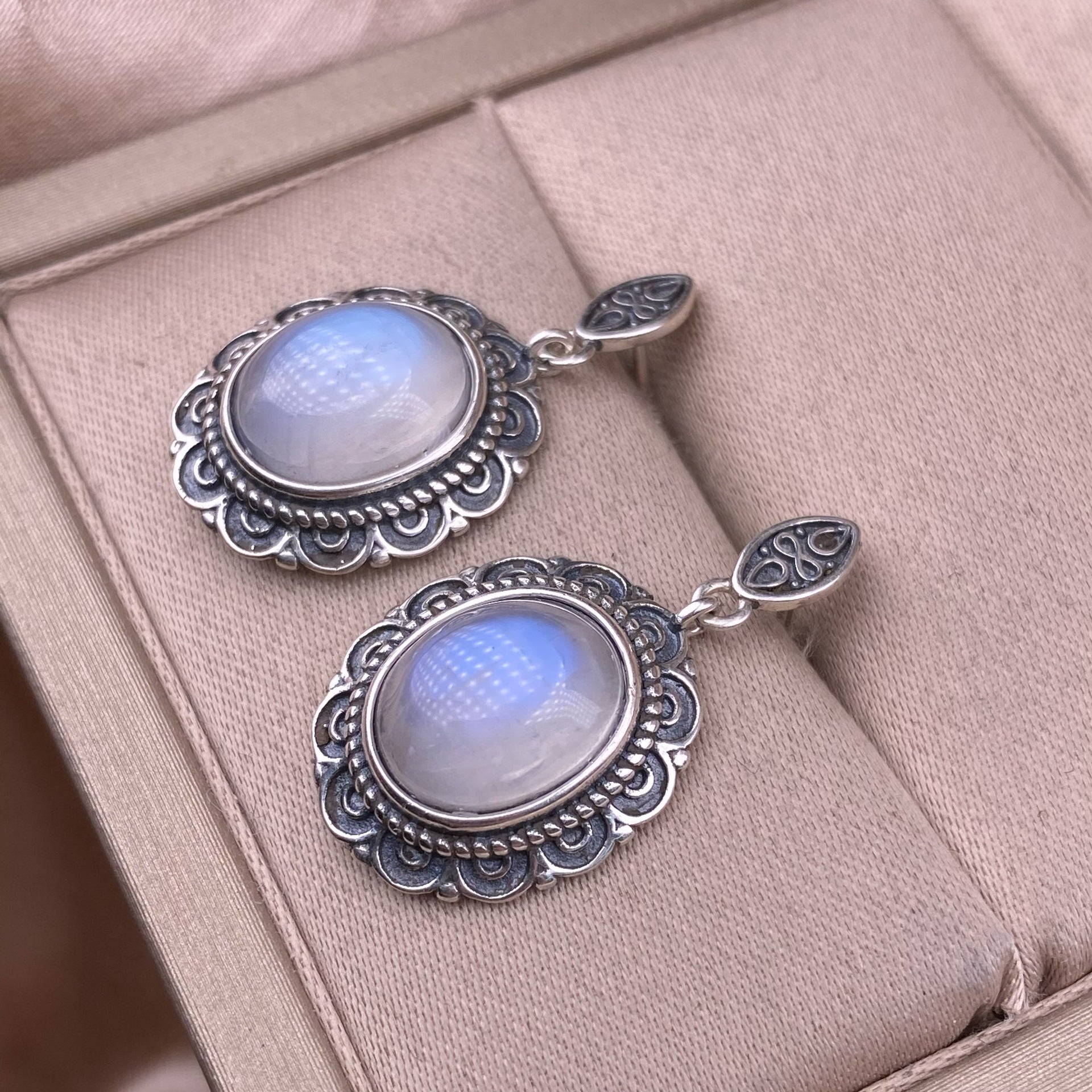 Orecchini 925 corona in Pietra di Luna