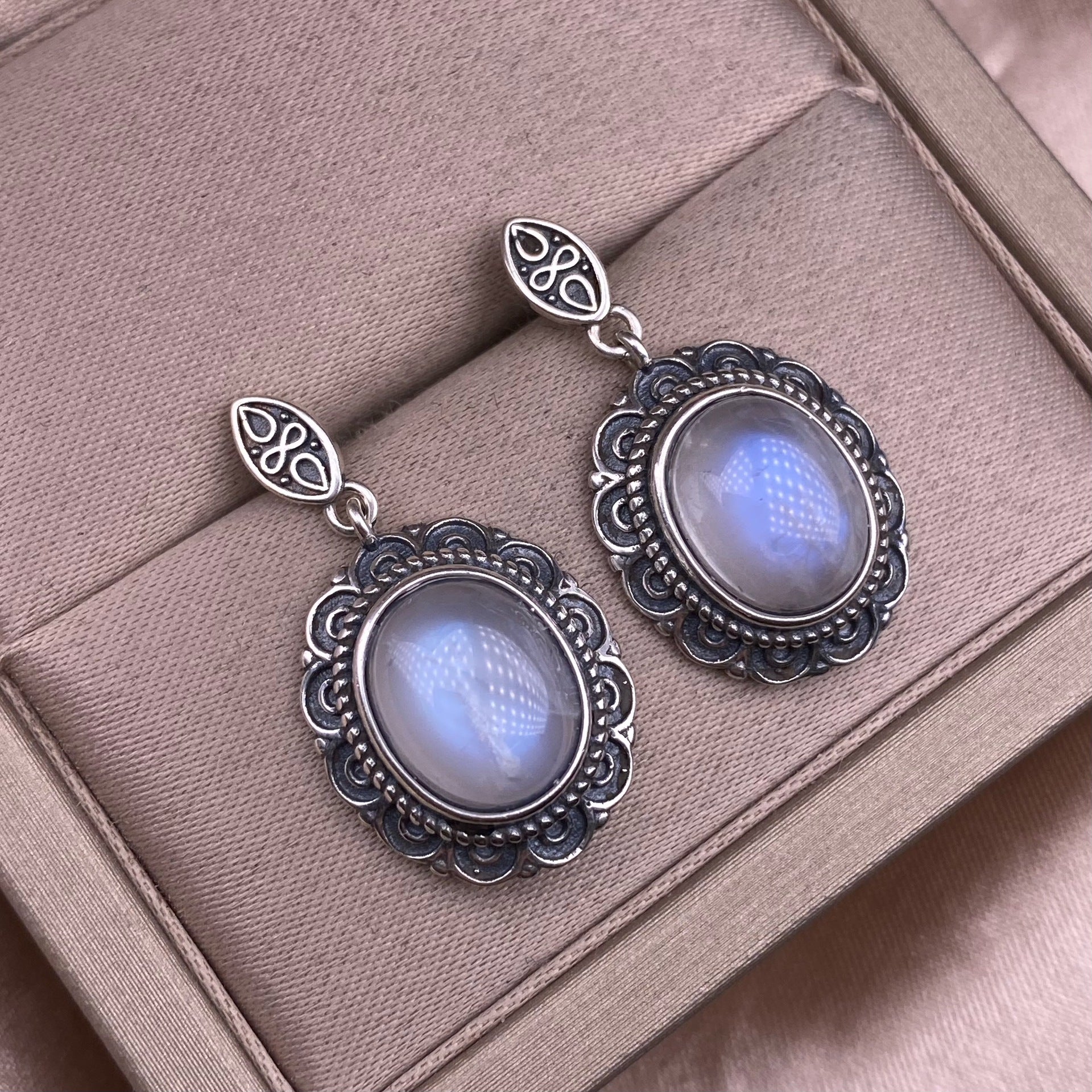 Orecchini 925 corona in Pietra di Luna