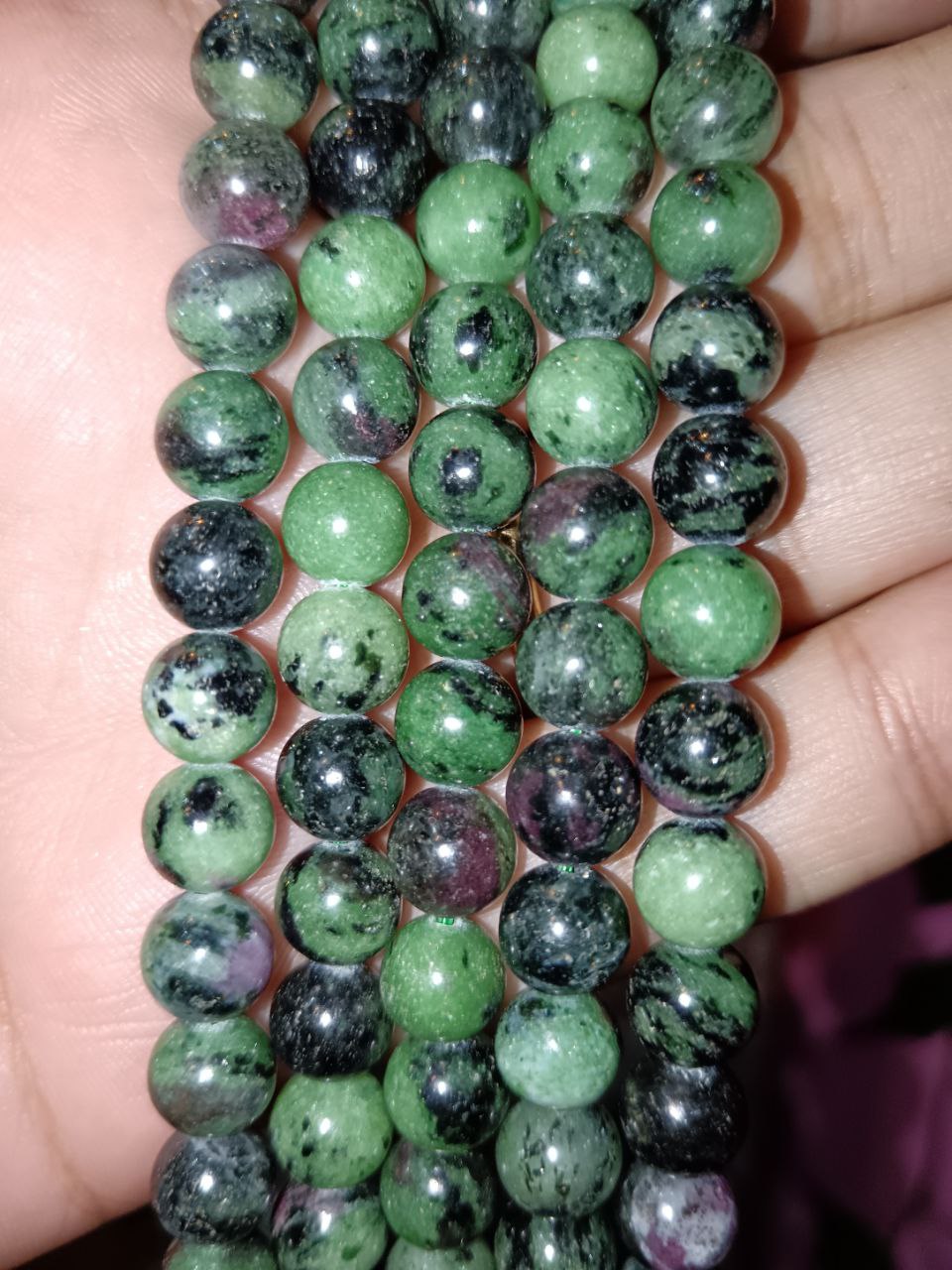 Filo di Cristallo 8mm Rubino in Zoisite