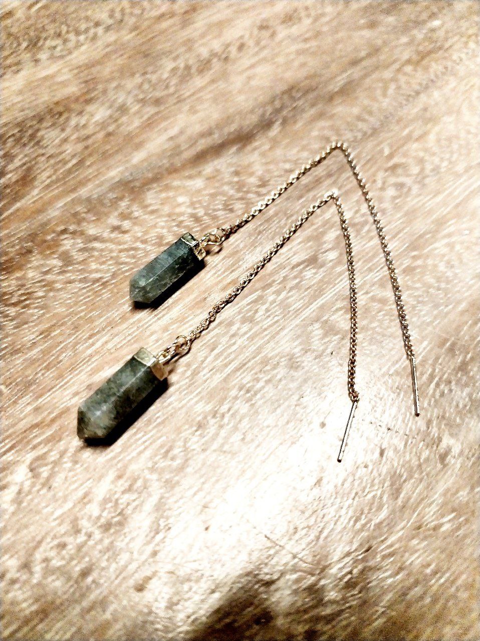 Orecchini sali scendi in Labradorite