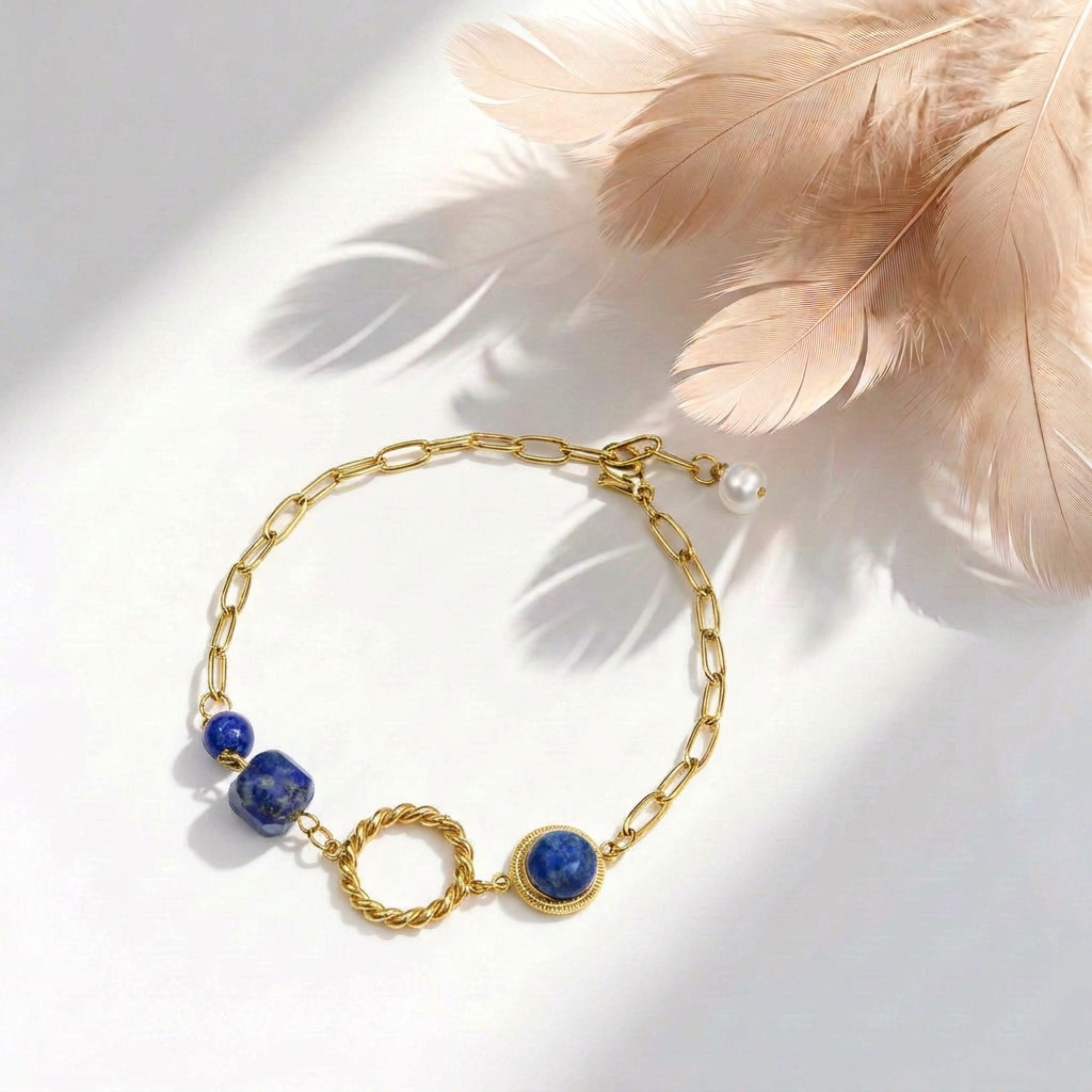 Bracciale Terracielo in Lapislazzuli e Perla