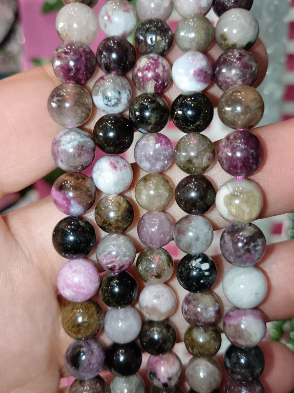 Filo di Cristallo 8mm Tormalina Multicolore